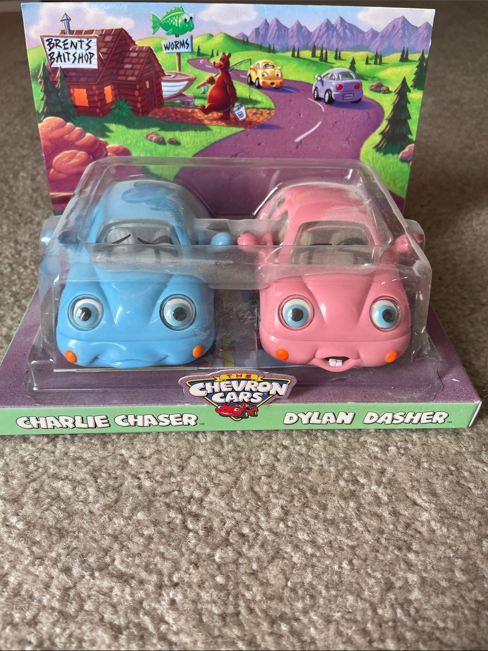 Chevron Cars Charlie Chaser & Dylan Dasher Toy Car 2-Pack - Blue & Pink